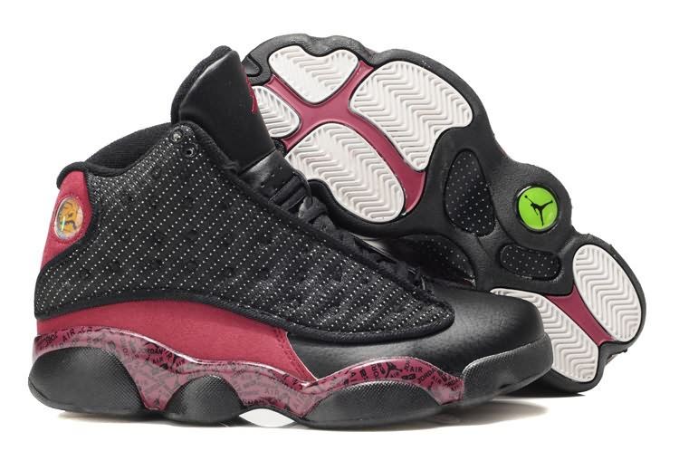 2013 Womens Air Jordan 13 GS Black Red New Packaging